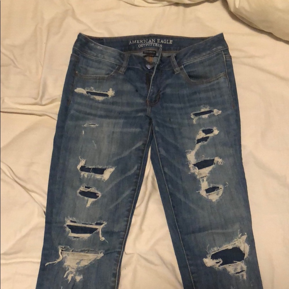 American eagle skinny ripped jeans